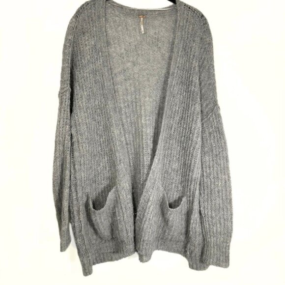 Free People Gray Open-Front Cardigan - Picture 1 of 6